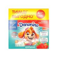 ЙОГУРТ DANONINO КЛУБНИКА 4ШТХ100Г ПЛ/СТАК