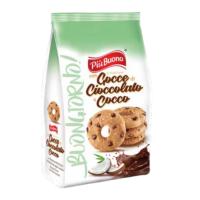 PIU BUONO ПЕЧЕНЬЕ ПЕСОЧНОЕ С КОКОСОМ И ШОК ЧИПСАМИ 250Г