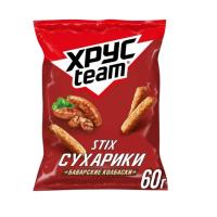 СУХАРИКИ ХРУСTEAM БАВАРСКИЕ КОЛБАСКИ 60Г СУХАРИКИ ХРУСTEAM БАВАРСКИЕ КОЛБАСКИ 60Г