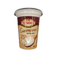 СМЕТАНА PRESIDENT ДОМАШНЯЯ 25% 385Г ПЛ/СТАК