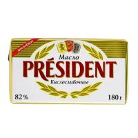 МАСЛО СЛИВ PRESIDENT НЕСОЛЕН 82% 180Г МАСЛО СЛИВ PRESIDENT НЕСОЛЕН 82% 180Г