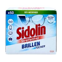 SIDOLIN САЛФЕТКИ Д/ПРОТИР ОЧКОВ 50ШТ