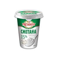 СМЕТАНА PRESIDENT 15% 400Г ПЛ/СТАК