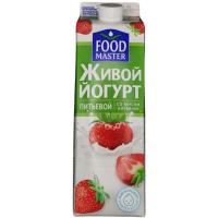 ЙОГУРТ ПИТ FOODMASTER ЖИВОЙ КЛУБНИКА 2% 0,9Л П/П