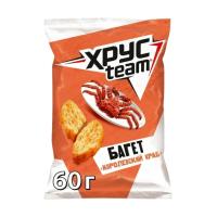 СУХАРИКИ ХРУСTEAM БАГЕТ КОРОЛЕВСКИЙ КРАБ 60Г СУХАРИКИ ХРУСTEAM БАГЕТ КОРОЛЕВСКИЙ КРАБ 60Г