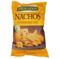 ЧИПСЫ DELICADOS NACHOS С СЫРОМ 150Г ПАК