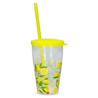SNIPS СТАКАНЧИК ЛИМОН С КРЫШКОЙ И ТРУБОЧКОЙ ПЛАСТИК 500МЛ SNIPS СТАКАНЧИК ЛИМОН С КРЫШКОЙ И ТРУБОЧКОЙ ПЛАСТИК 500МЛ