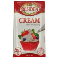 СЛИВКИ PRESIDENT 35,1% 1Л Т/П СЛИВКИ PRESIDENT 35,1% 1Л Т/П