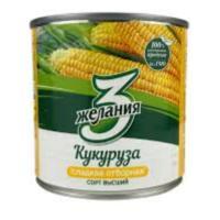 КУКУРУЗА 3 ЖЕЛАНИЯ СЛАДКАЯ ОТБОРНАЯ КОНС 340Г Ж/Б