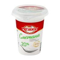 СМЕТАНА PRESIDENT 20% 400Г ПЛ/СТАК СМЕТАНА PRESIDENT 20% 400Г ПЛ/СТАК