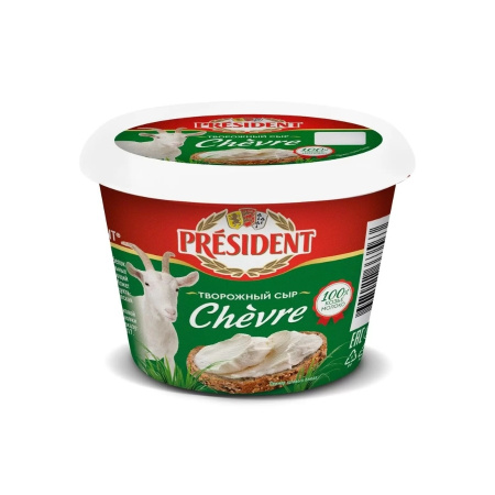 СЫР ТВОРОЖНЫЙ PRESIDENT CHEVRE КОЗИЙ 65% 140Г ПЛ/У